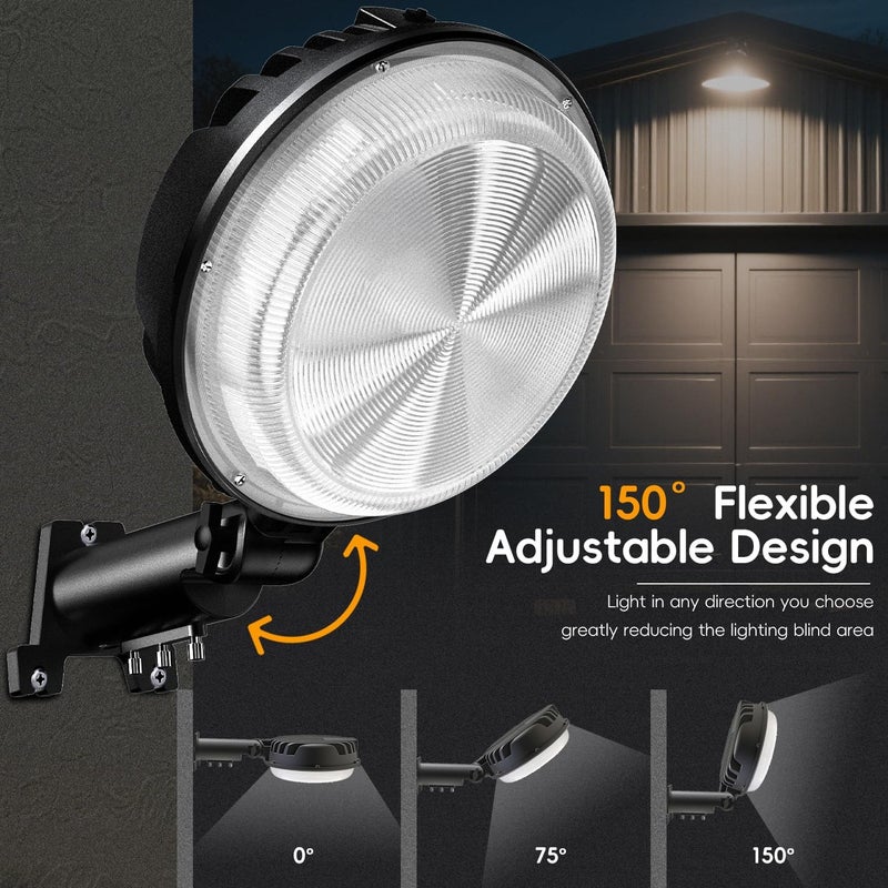 MOONTIP 150W 4 Pack LED Barn Lights Outdoor, Super Bright 20000LM Dusk to Dawn Outdoor Lighting with 150° Adjustable Photocell, 6500K Yard Lights, IP66 Waterproof Street Light for Garage, Shop - Image 4
